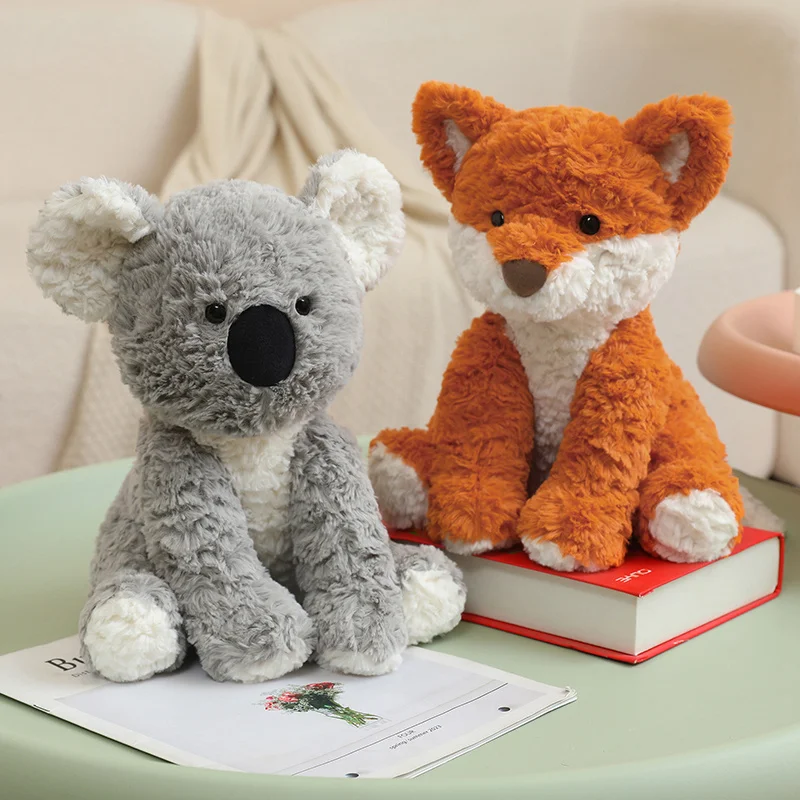 

25cm Sitting Cute Forest Animal Pig, Lion, Sheep, Dog, Fox, Koala Plush Toy Doll, Christmas Birthday Gift