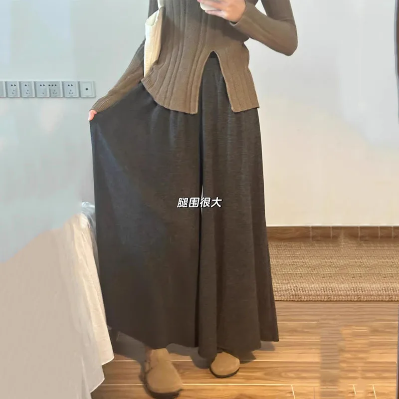 Oversized Loose Wide Leg Pants Female Comfortable Soft Autumn Winter Casual Pants Women Solid Color Simple All-match Trousers