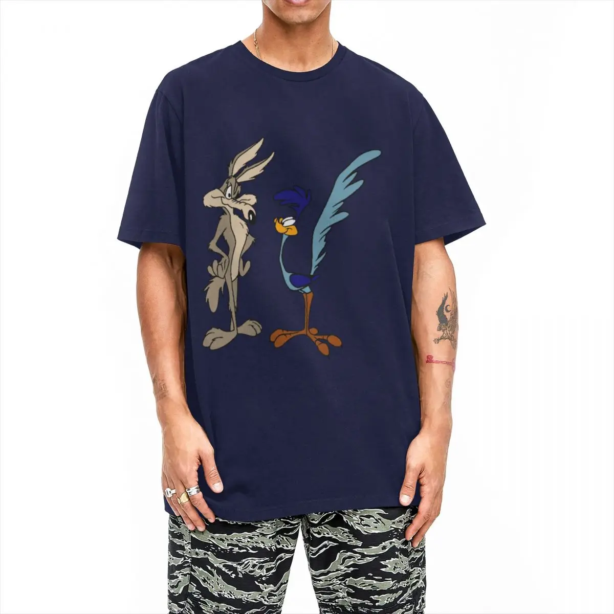 Do You Want To Race Roadrunner Coyote T-Shirt Unisex Cotton Tops Vintage O-neck Short Sleeve