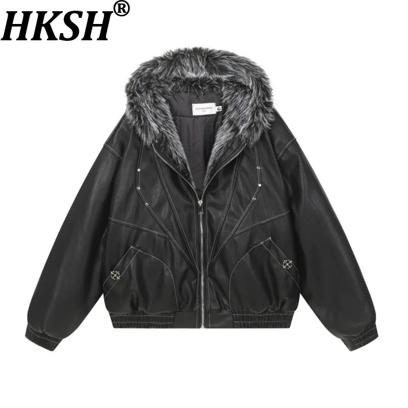 

HKSH 2025 Spring Autumn Winter New Men Tide Jackets Casual Trendy Loose Versatile Hooded Chic Ins Watse Land Coats Warm HK16717