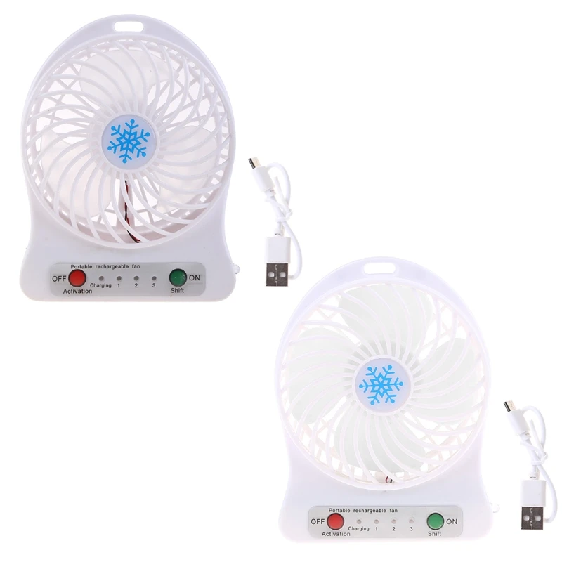 Ventilatori da tavolo robusti ricaricabili USB da piccola scrivania con 3 velocità, ventilatore portatile personale per camera