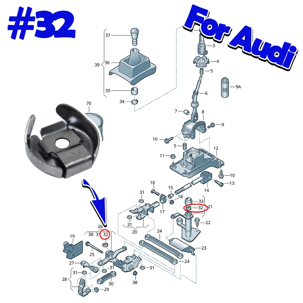 

Bowden Gear Selector Wiring For Audi Cable Connector Shift Linkage End Lock Washer Retaining Clip N90815903 N90579202 N90579201