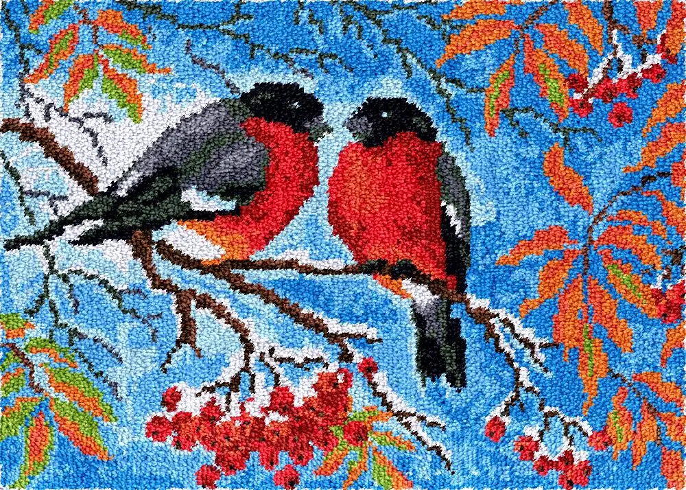 latch hook kits rugs making Carpet embroidery with Pre-Printed Pattern Crochet strings Birds Tapestry diy Bag smyrna knooppakket