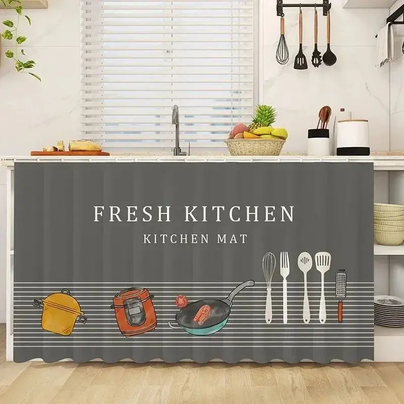 VIKAMA Self-Adhesive Dustproof Cabinet Curtain INS Style for Kitchen Cupboard Wardrobe Bookcase Cover