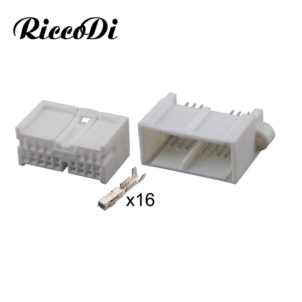 1-20 Sets 16 Pin Miniature Male Female PCB Connector Car Plastic Housing Unsealed Adapter Auto Low Power Socket