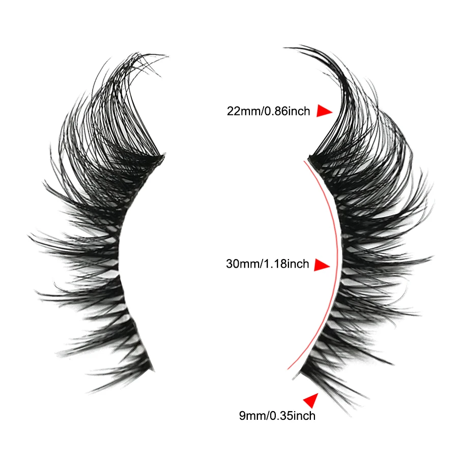 7 أزواج من الرموش الصناعية ذات العين المانجو الرقيقة 8D تمديد الرموش بأكملها بشكل طبيعي، مما يضيف الإشعال إلى العينين