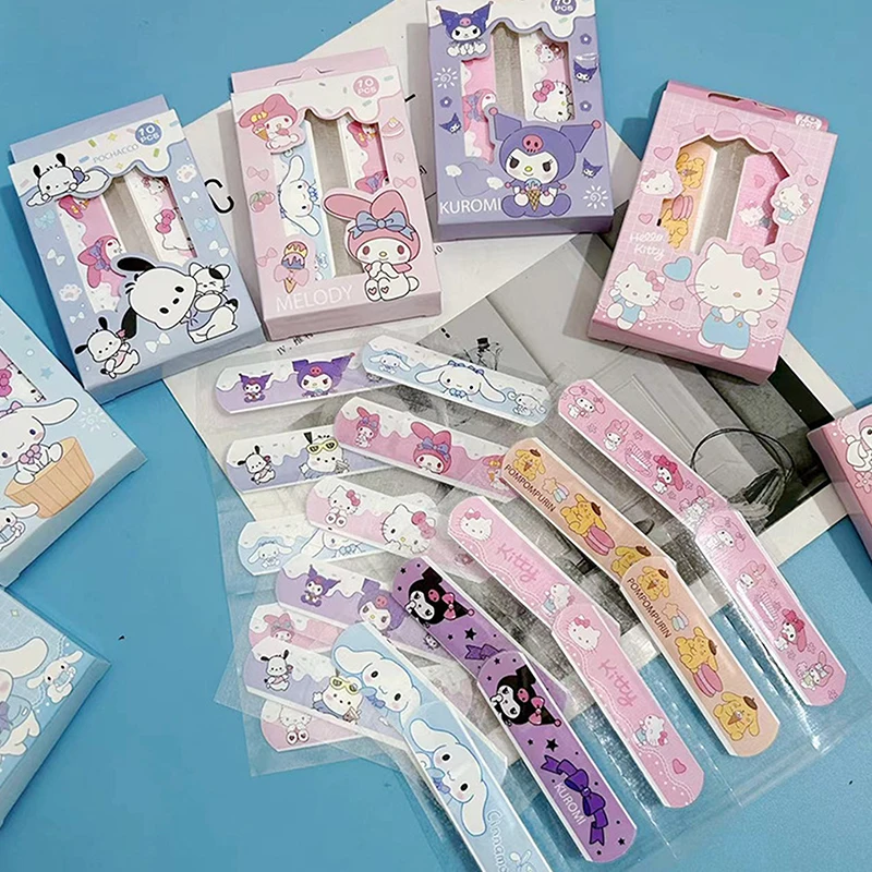 10pcs Sanrio Cartoon Band Aid Waterproof Breathable Hemostasis Adhesive Bandages First Care Cuts Scratches Band-Aids For Kids