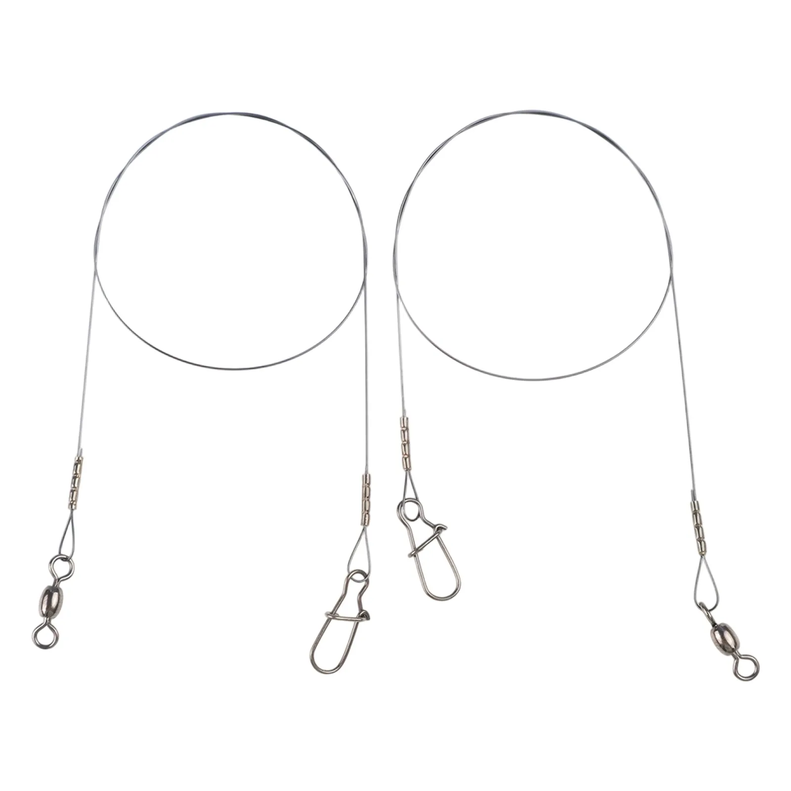 2 قطعة خط زعيم سلك التيتانيوم الصيد مع قطب الثنائي قفل المفاجئة مكافحة لف سلك التيتانيوم مكافحة لدغة سلك الصيد أداة التبعي #6