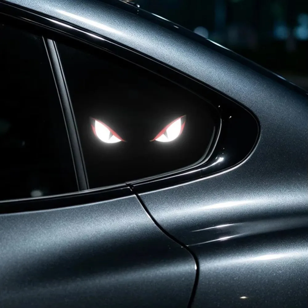 Solar Powered Demon Eye Light Animated Dynamic Rear Window Light Suction Flashing Solar Warning Light Rear Windshield