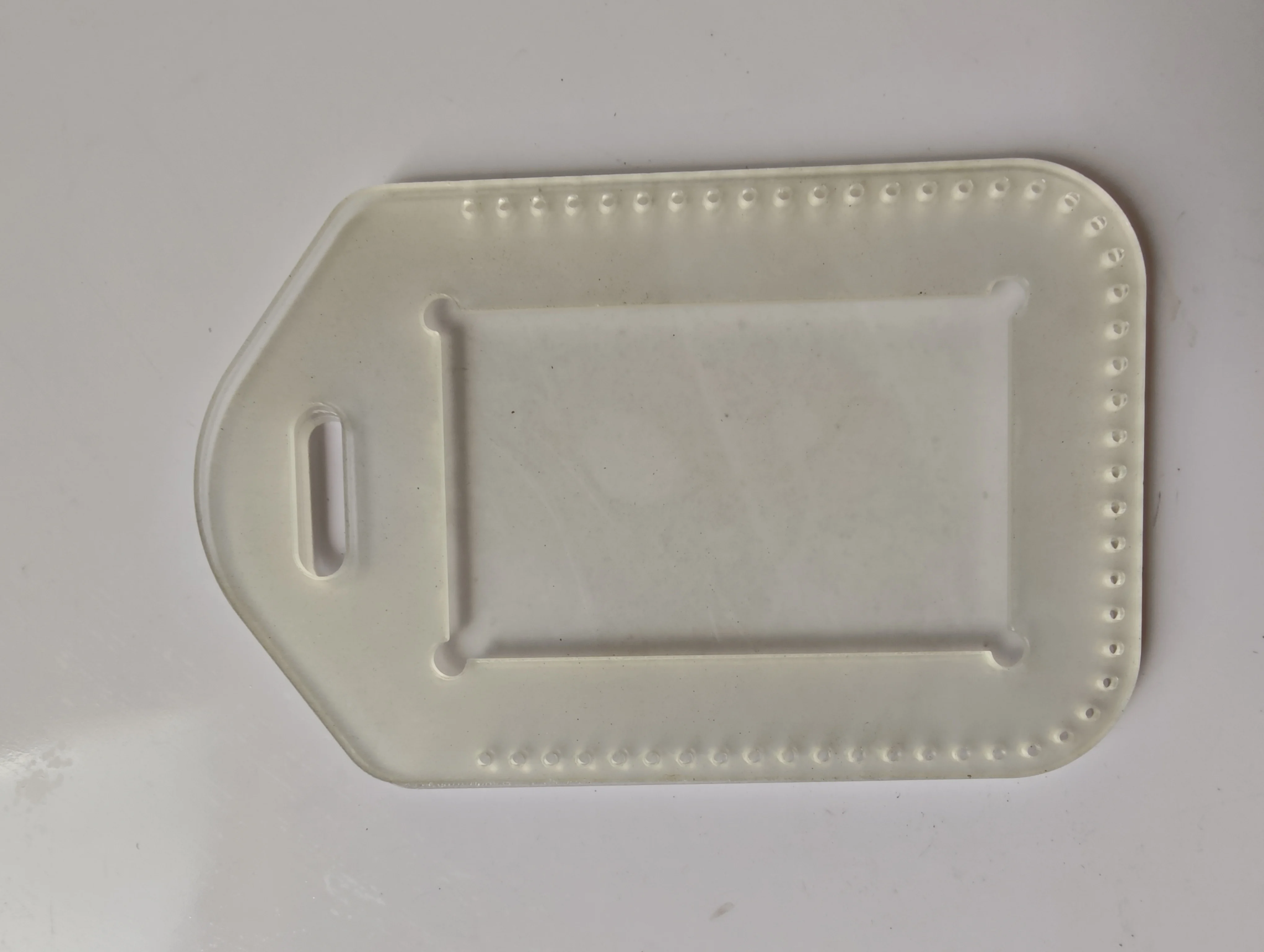 Leather card holder Acrylic sewing template hanging bag tag/badge finish size 11x7cm 2pcs/lot