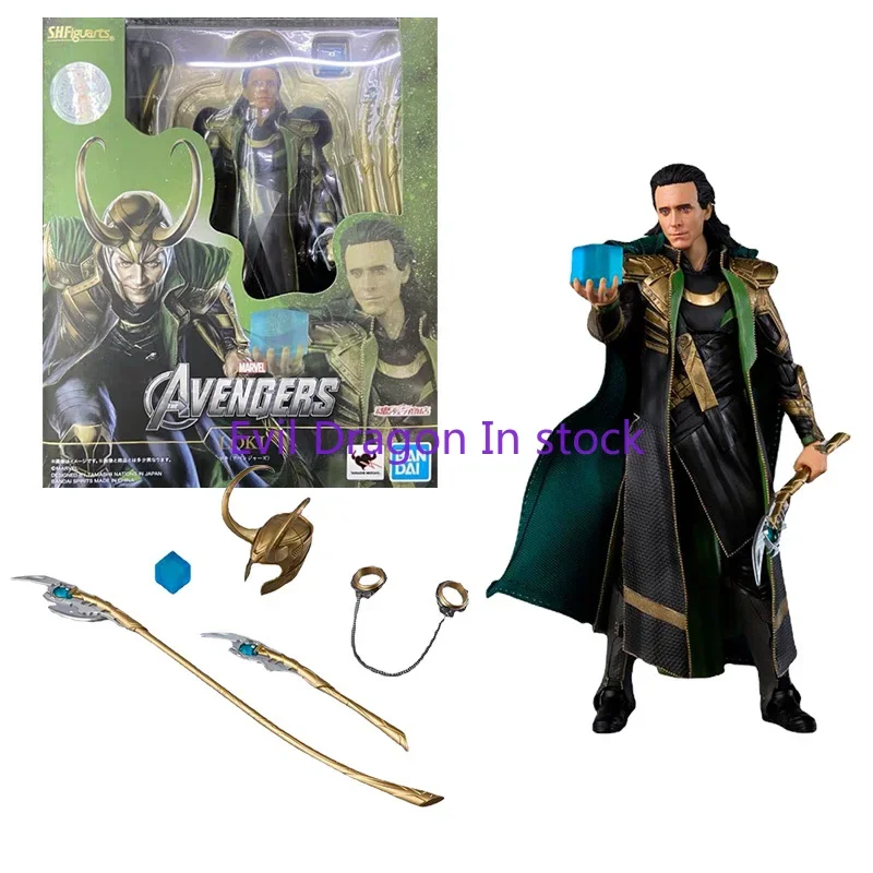 Bandai Marvel Legend Anime Figure SHF Limited God of Evil Loki Joint Movable Genuine Model Anime Action Figure Toys for Children