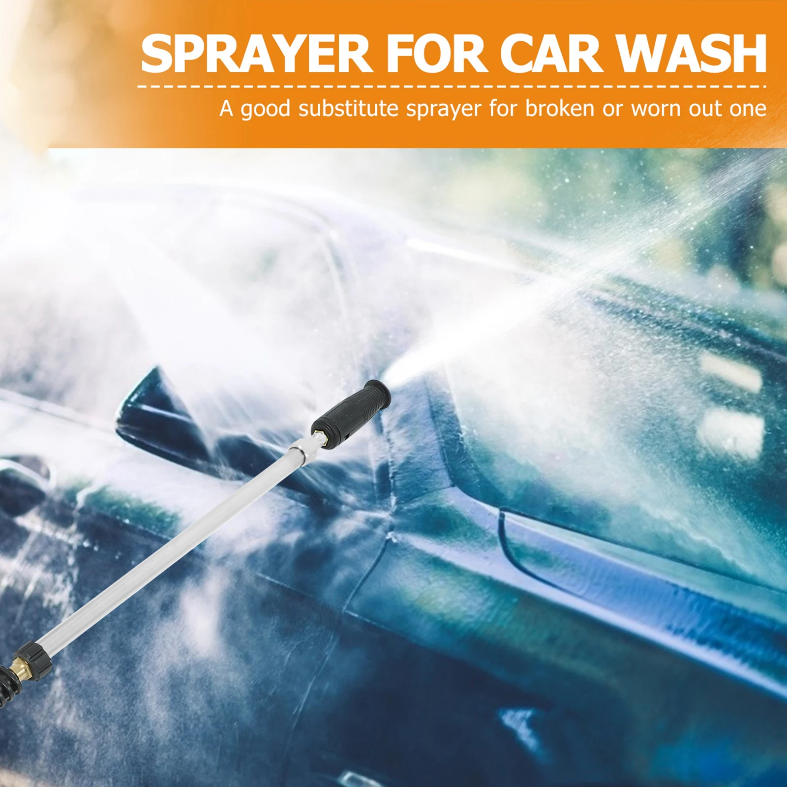 

2Pcs Pressure Washer Extension Rods Stainless Steel Copper High Pressure Tool for Floor Car Fence Roof Cleaning Accessories