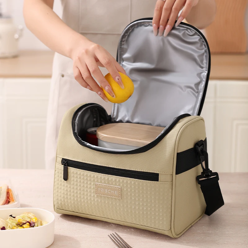 Lunch Bag Insulated Lunch Box Zipper Lunch Tote Bag Waterproof Insulated Lunch Storage Bag Hand-held Bento Box Insulated Bag