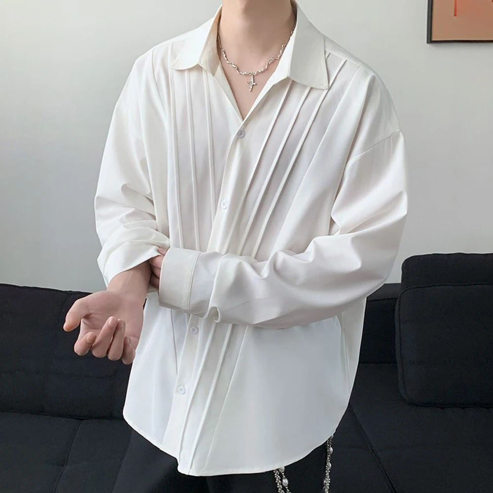 Winter New Men's Deconstructed Long-Sleeve Shirt American Retro Fashion Trendy High Street Loose Casual Niche Men's Tops