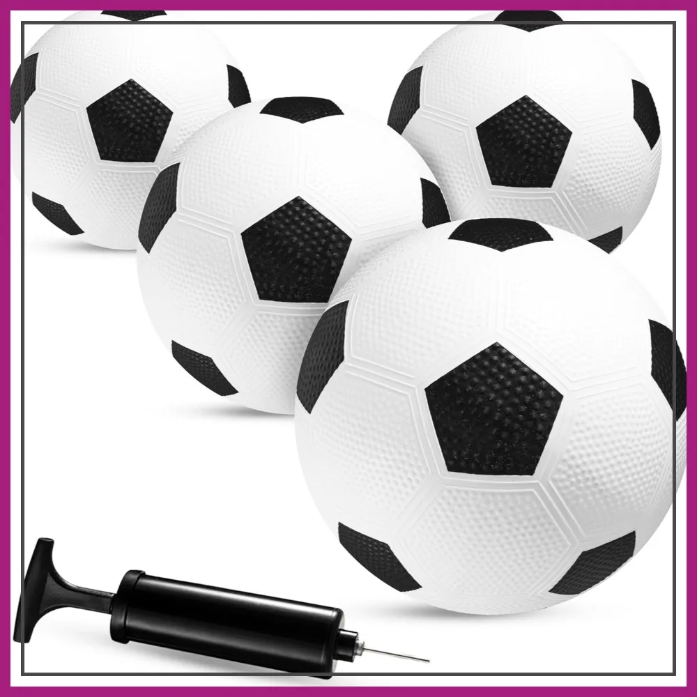 

4-Pack Size 3 Soccer Balls for Kids Toddlers Youth PVC Practice Play Indoor Outdoor with Pump