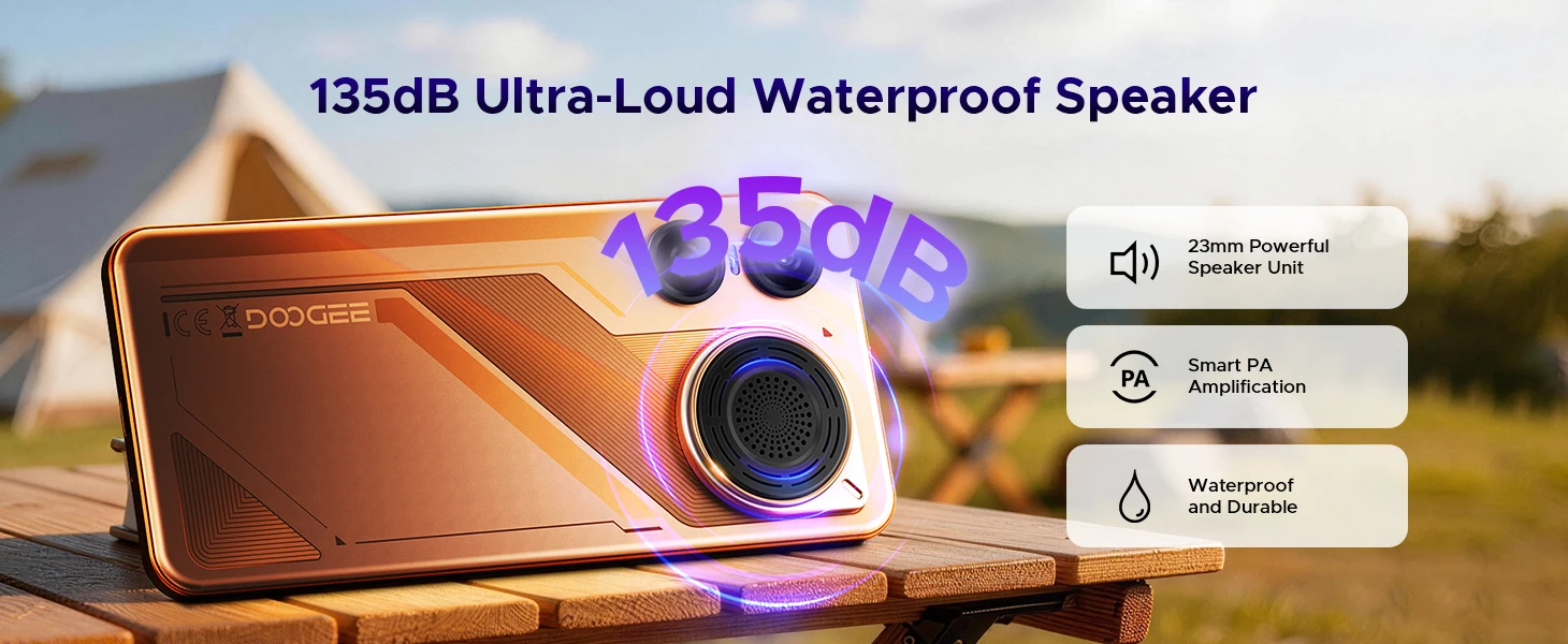 Doogee M30 Smartphone 135Db Speaker Android 16 8000Mah Battery 6.88'' Screen 48Gb Ram (6Gb +42Gb) 256Gb Rom Unisoc T7280 Nfc