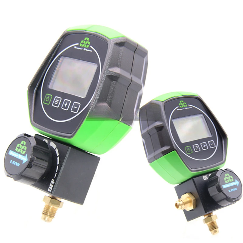 

Air Conditioning Refrigerant Pressure Gauge Electronic Fluorine Meter R12 R22 R134a R404a 410a Fluorine Filling Tool ST-B168D