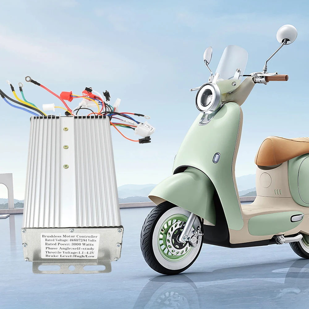 Controlador sin escobillas de doble fila de 18 tubos, 48V, 60V, 72V, 84V, 2000W-3000W, para bicicleta eléctrica/Ebike/triciclo/motocicleta