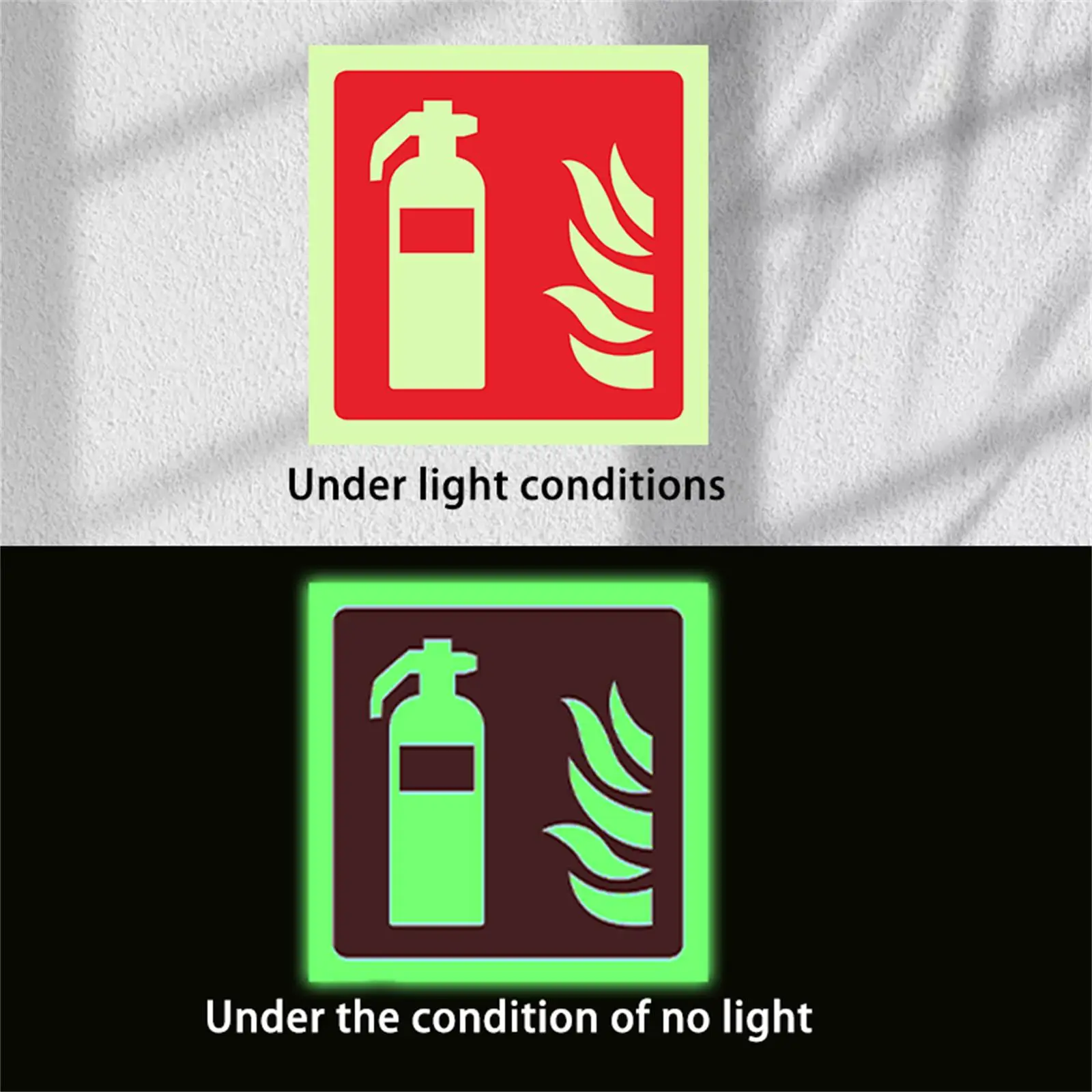 1 Piece - 5.9In/15Cm Luminous Fire Safety Sign, Self-Luminous Fire Safety Product Identification Sticker, Public Space Safety Warning Sticker, Fire Safety Device Warning Sticker That Glows in the Night