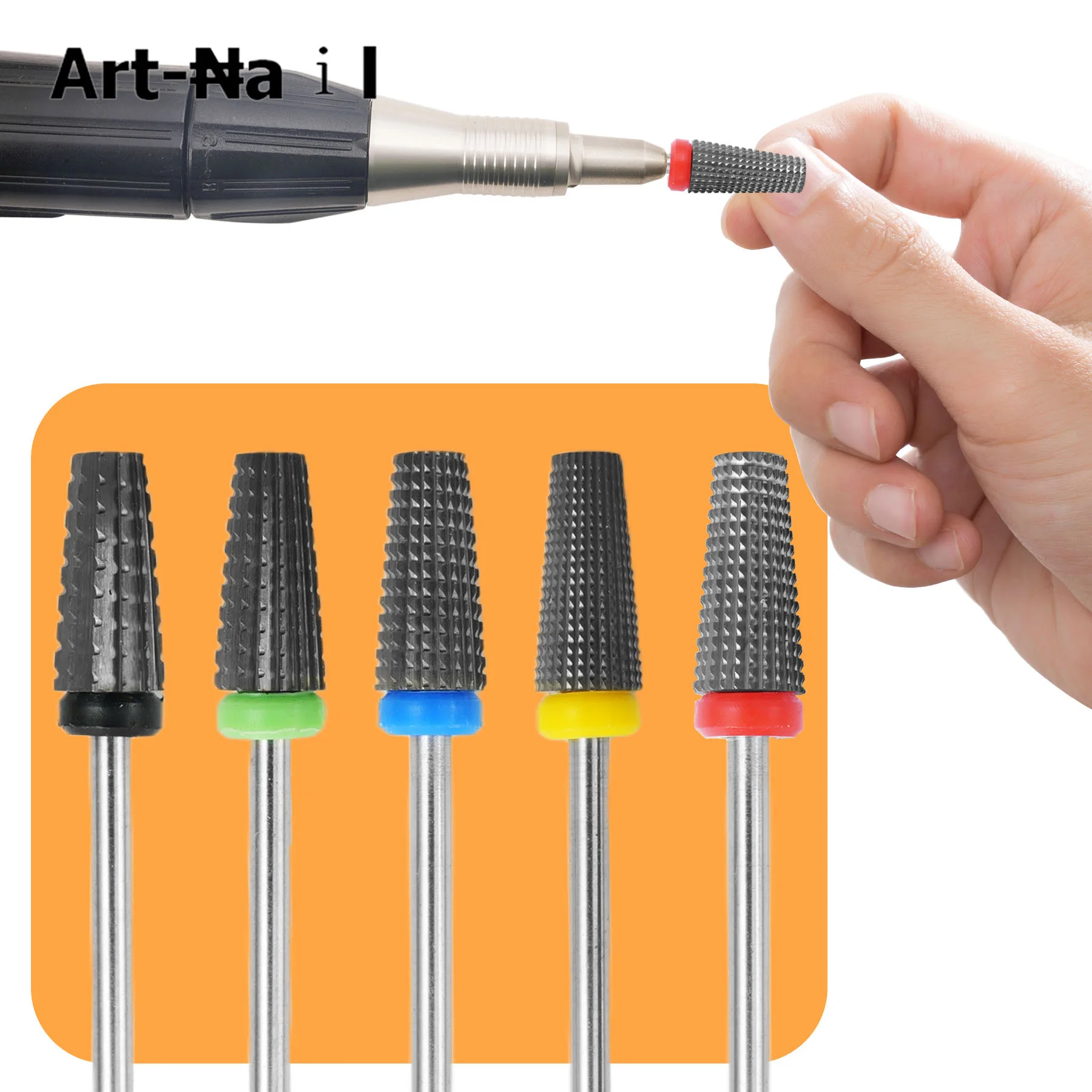 1個入り 5 in 1 超硬タングステンネイルドリルビット 3/32インチシャンク マニキュアネイルアートドリル ジェル除去 研磨 DIYツール