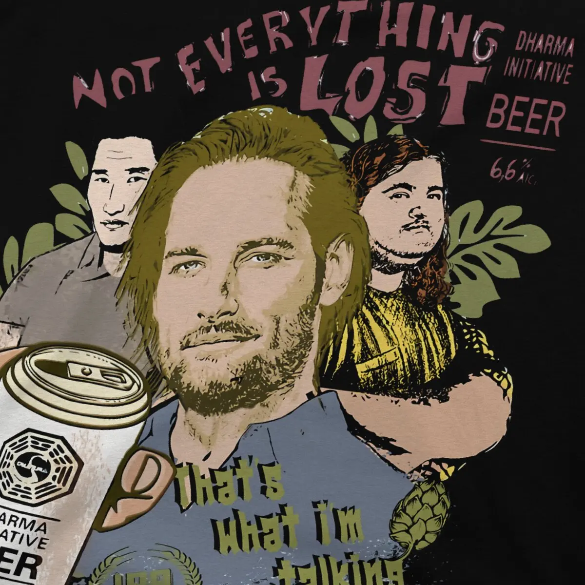 Lost TV Show Dharma Initiative Beer Not Everything is Lost T Shirt Polyester Goth Men Summer Clothing Harajuku Crewneck TShirt