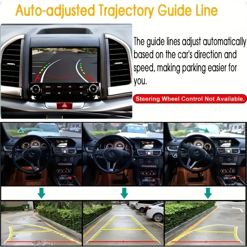 مسار ديناميكي عين السمكة عكس كاميرا احتياطية عدسة CCD كامل اللون HD للرؤية الليلية زاوية واسعة سيارة الرؤية الخلفية كاميرا عالمية