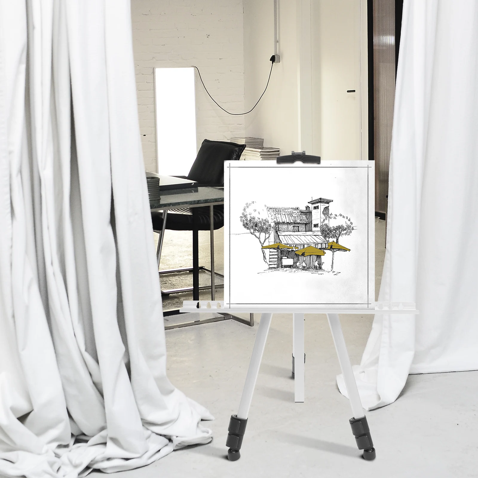 

Adjustable Foldable Easel Stand for Poster Display Metal Sign Board Holder Portable Sketch Tripod Sturdy Lightweight