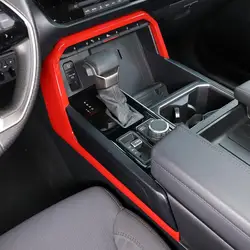 For Toyota Tundra  for Toyota Sequoia 2022-2024 ABS Red Car Central Control Gear Shift Side Cover Trim Stickers Car Accessories