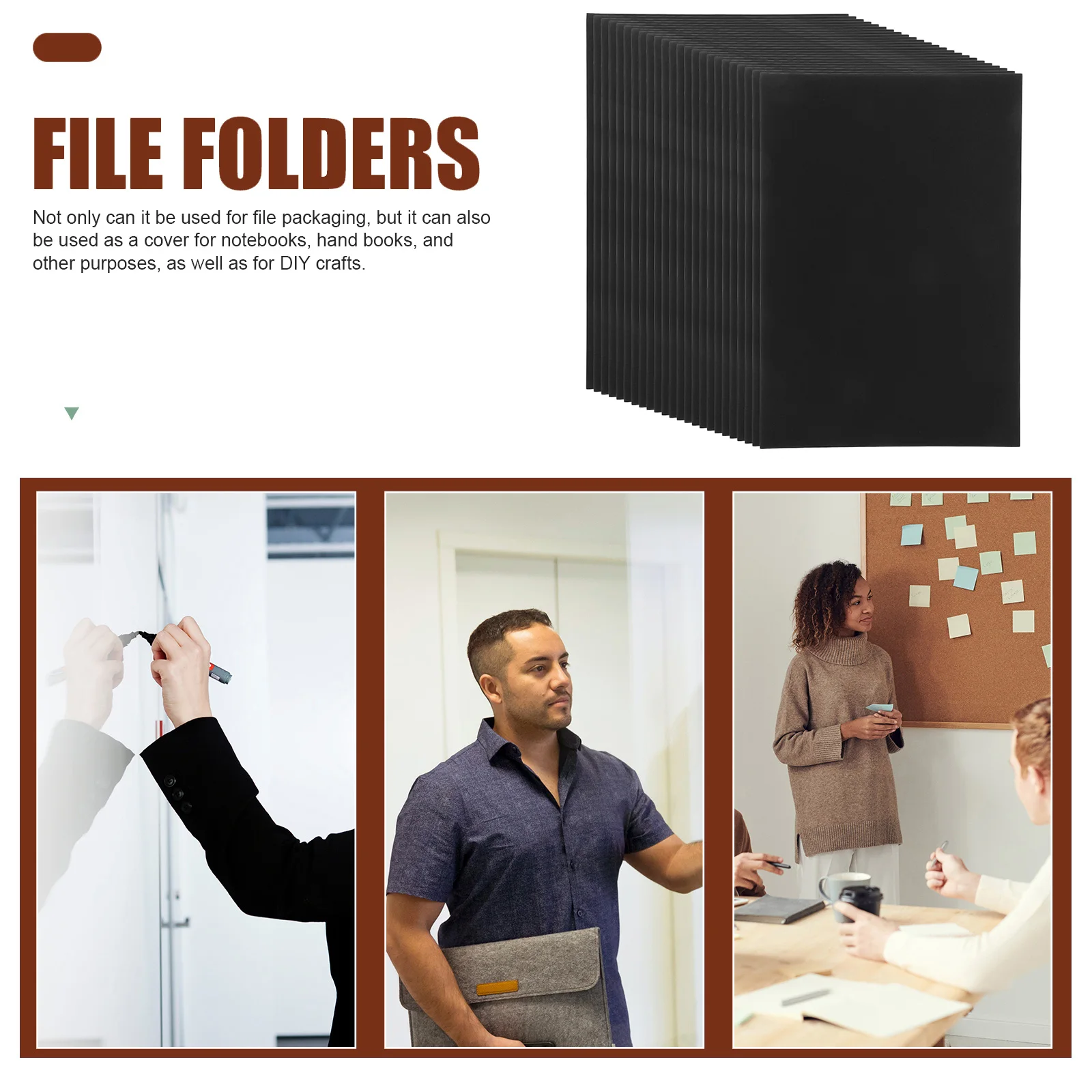 Document Cover Binder Covers Binding for Presentations Folder Back Paper Black Documents Office