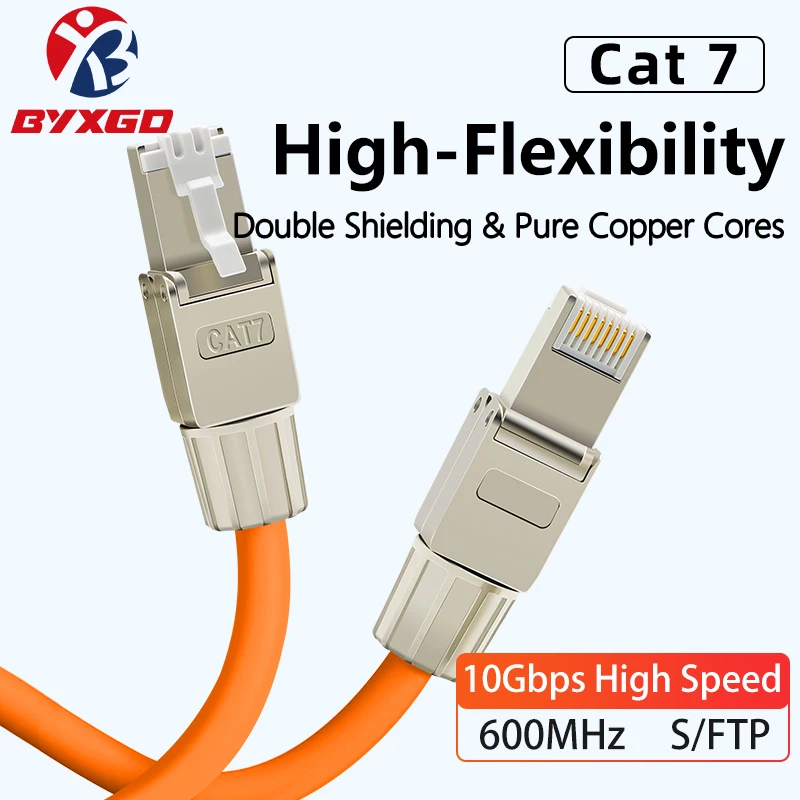 byxgd-cat7産業用イーサネットケーブル-10gbps-シールド付き抗emiアーマーネットワークケーブル-艰苦しい環境、工場、機械室用