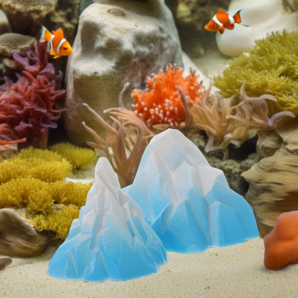 

Simulated Iceberg Decoration Realistic Aquarium Landscaping Penguin Figurines Snow Mountain Scene Arctic Decor Ornaments Fish