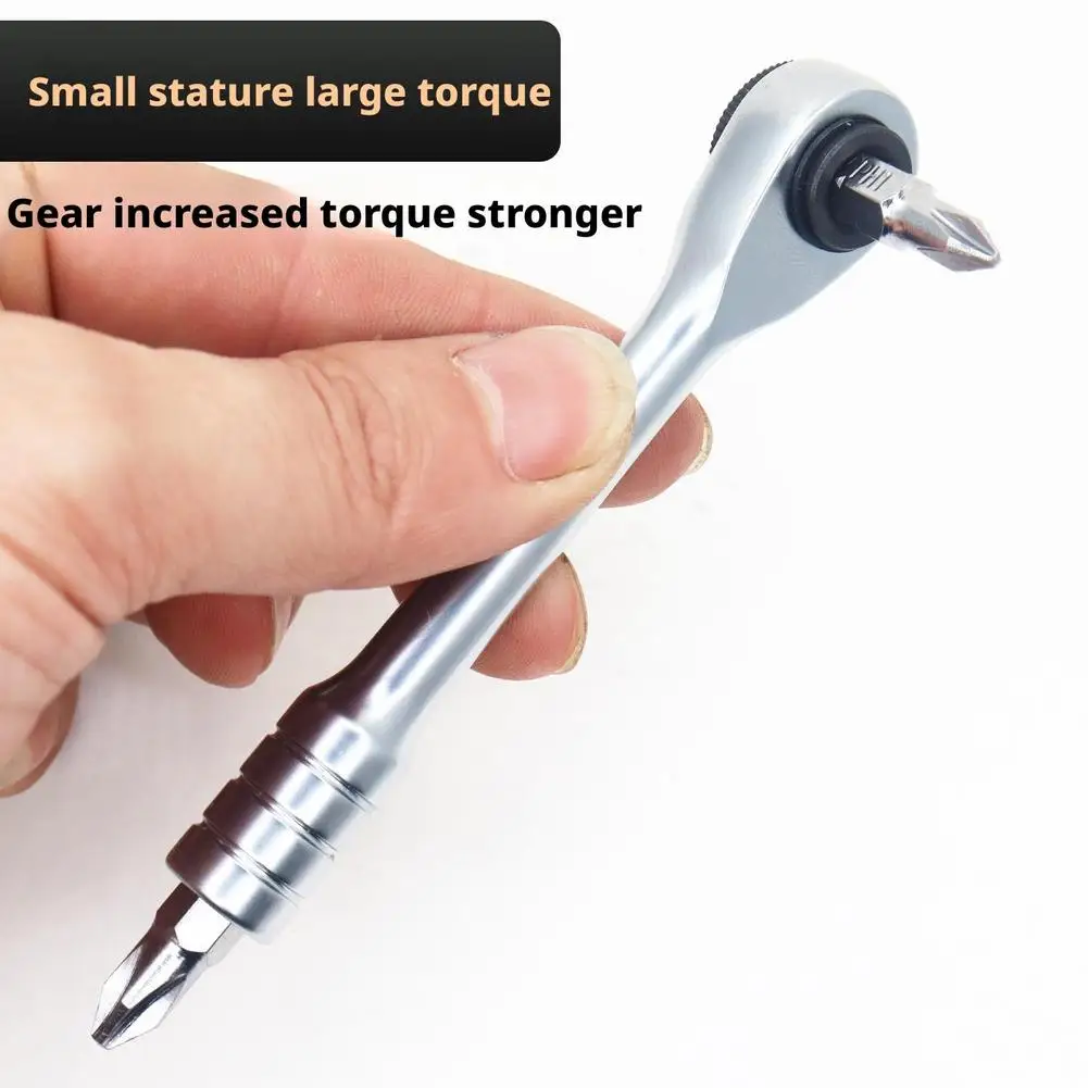 72-tooth Anticorrosion Bidirectional Wrench 1/4 Inch Ratchet Tool Wrench Reversible Mini Household Magnetic Wrench Ratchet B2F3