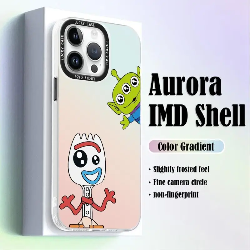 UFO Alien Toy Story Cute Phone Case for Redmi Note 12 11 Pro Plus 10 9 9S 8 12C 9A 9C POCO X3 NFC Holographic Iridescent Funda