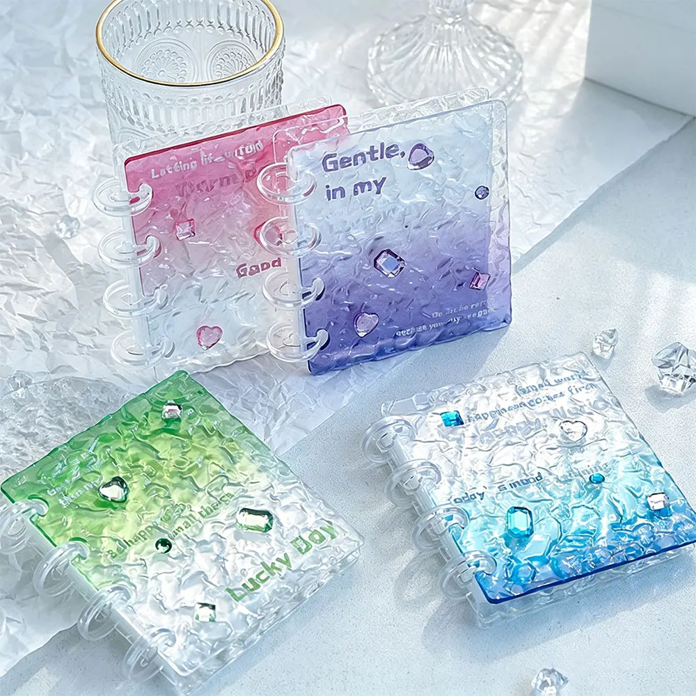 Water Ripple Photo Album Gradient Acrylic Photocard Binder Detachable Loose-leaf Kpop Idol 3 Inch Photocard Holder Collect Book
