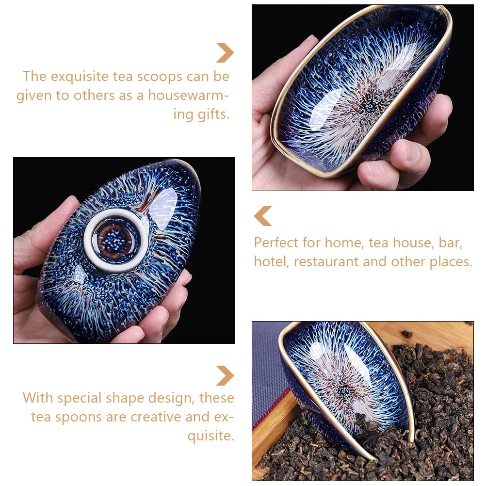 

Ceramic Tea Scoop Elegant Teaspoon Design Perfect for Home Bar Hotel Restaurant Tealeaf Holder