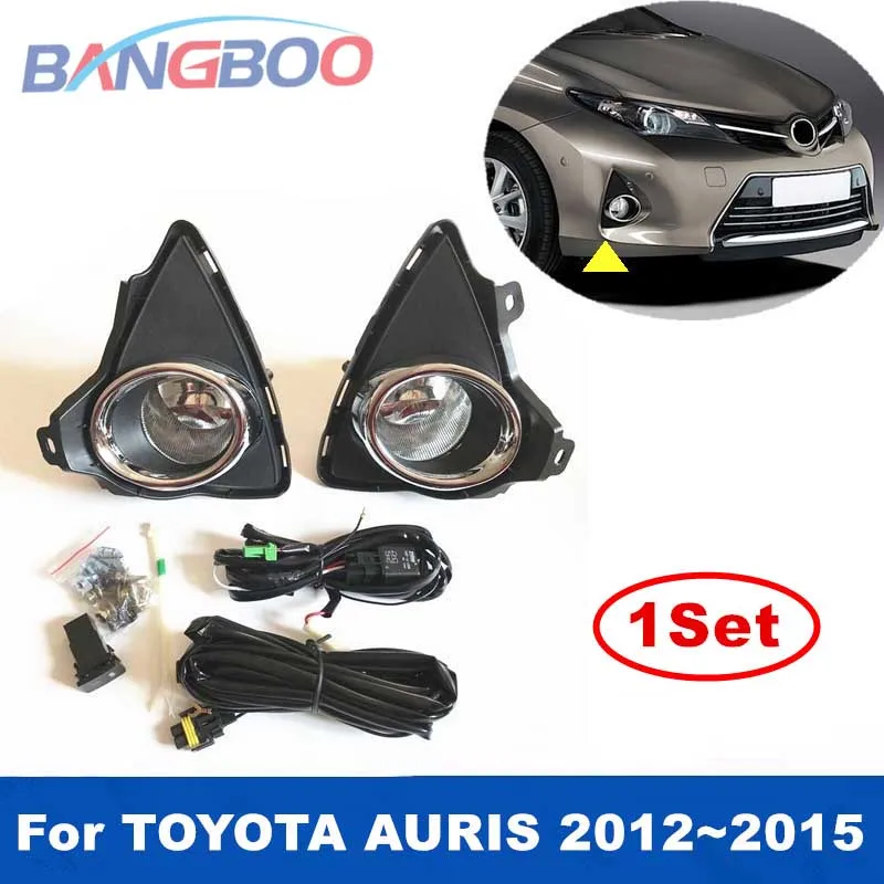 1Set Car Front Fog Light Assembly FOR TOYOTA AURIS 2012 2013 2014 2015  H16 Halogen Bulbs With Harness Switch Upgrade Kit