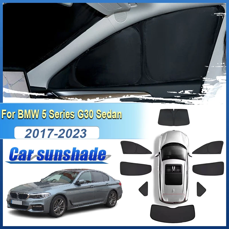 

For BMW 5 Series G30 Sedan 2017-2023 Anti-UV Side Window Shield Front Windshield Cover Rear Sunshades Privacy Visors Accessories