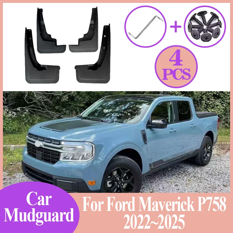 

Автомобильные брызговики, переднее и заднее крыло, крышка колеса, брызговик, аксессуары для Ford Maverick P758 2022 ~ 2025 2023 2024