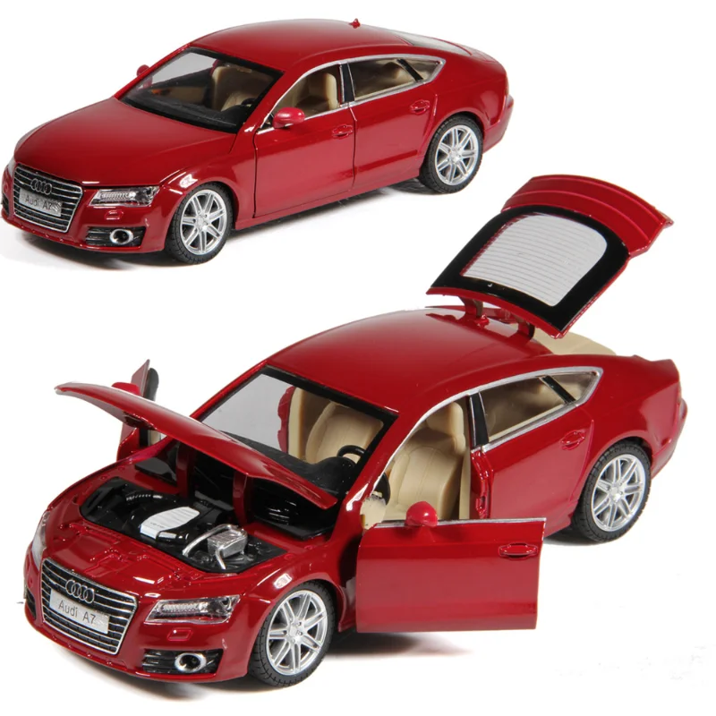 1:24 AUDI A7 modello in lega pressofuso in metallo veicoli giocattolo collezione di modelli di auto suono tirare indietro luce alta simulazione giocattolo per bambini F249