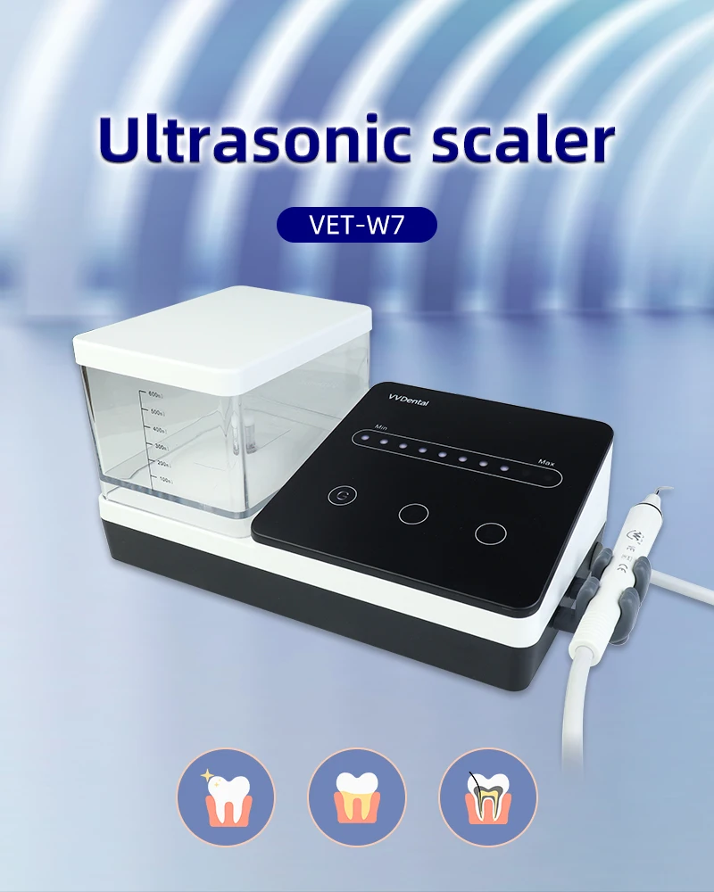 VVDental Ultraschall-Scaler mit LED-Licht-Handstück und 10 Stück Spitzen, Zahnreinigungsgerät für Zahnsteinentfernung, Parodontologie und Endodontie – Detail 14