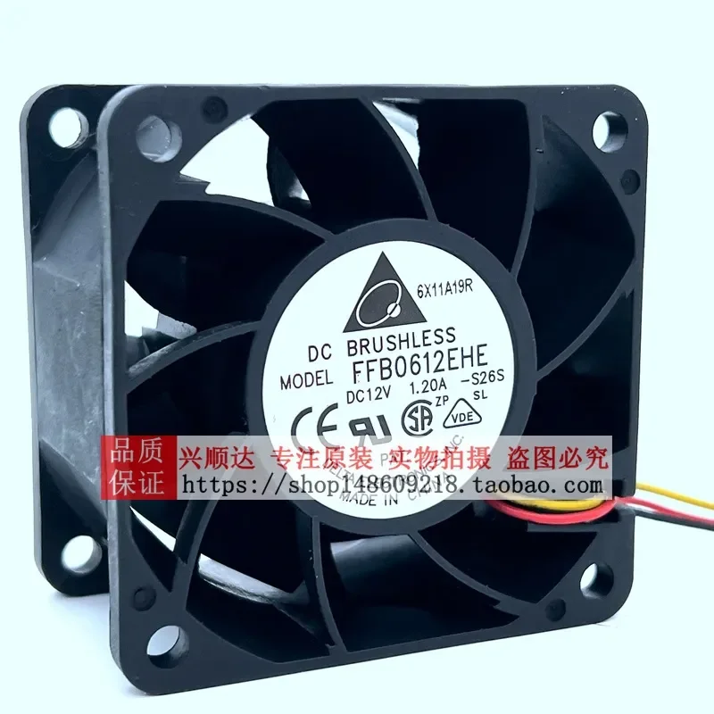 for Delta 6038 FFB0612EHE 12V 1.2A Double Ball Bearing 6CM High Air Volume Violent Cooling Fan