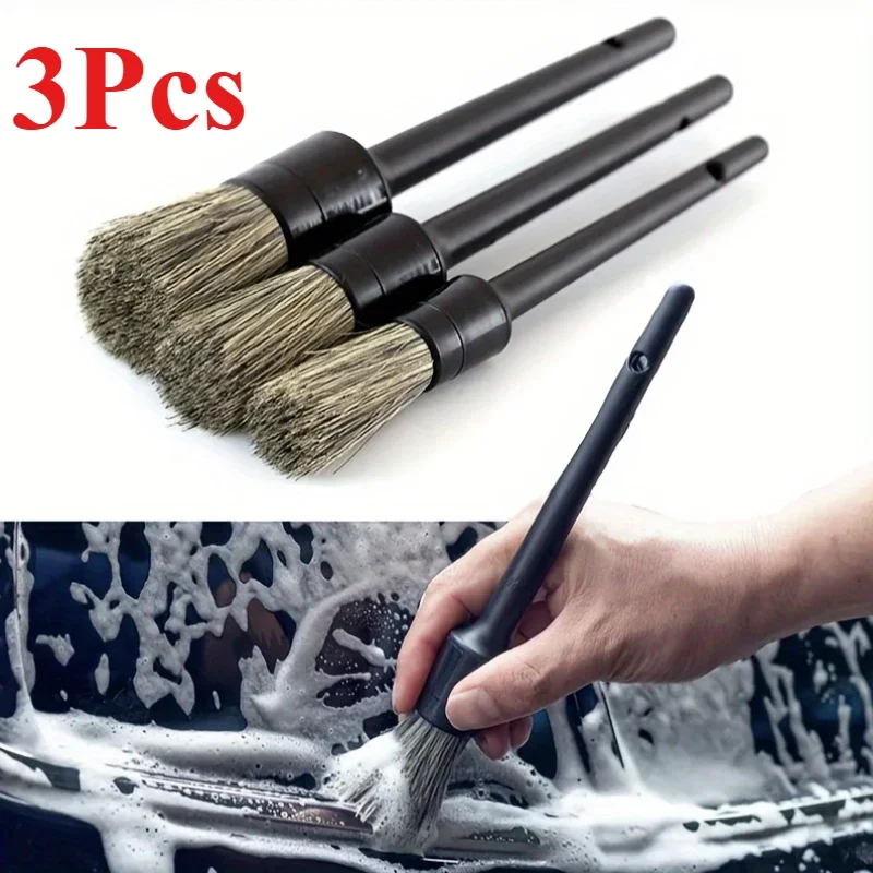 

3 шт., набор щеток для детализации автомобиля, щетки для чистки ступицы шин, воздуховыпускного отверстия, внутреннего зазора, инструменты для потолка автомобиля limpieza coche
