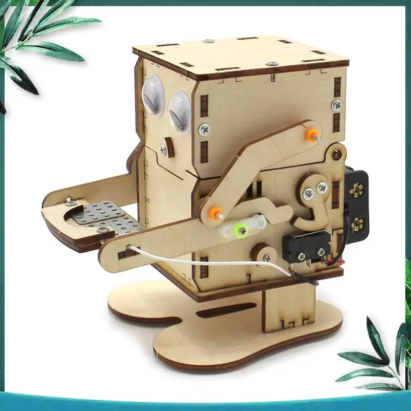 YSS-Robot Eating Coin Wood DIY Model Teaching Learning Stem Project Kit Educational 1Set