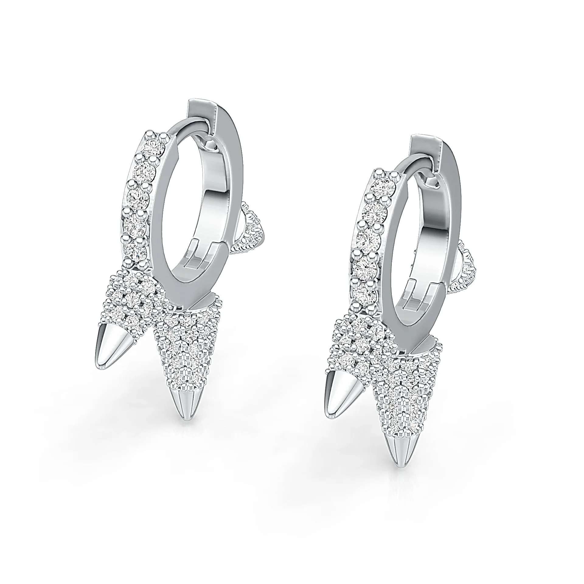 

Серьги-кольца с муассанитом, 2022 карат