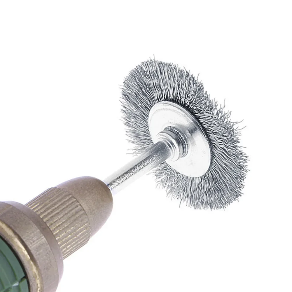 9Pcs Set Wire Brush Wire Wheel Rotary Tool Stainless Steel Rust Removal Polishing Cleaning Deburring Brushes