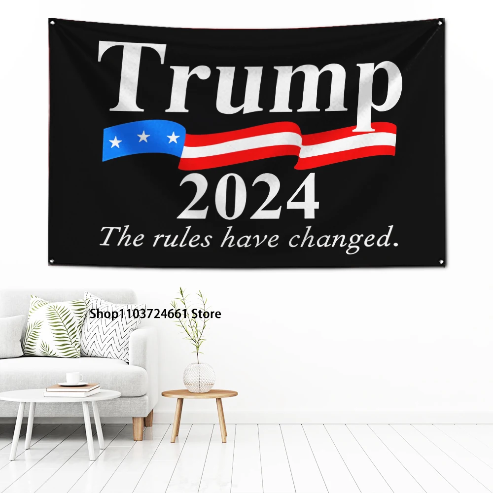 60x90cm  T-Trump 2024 Flag Polyester Digital Printing Banner for Garage Wall Art Out Door Decoration