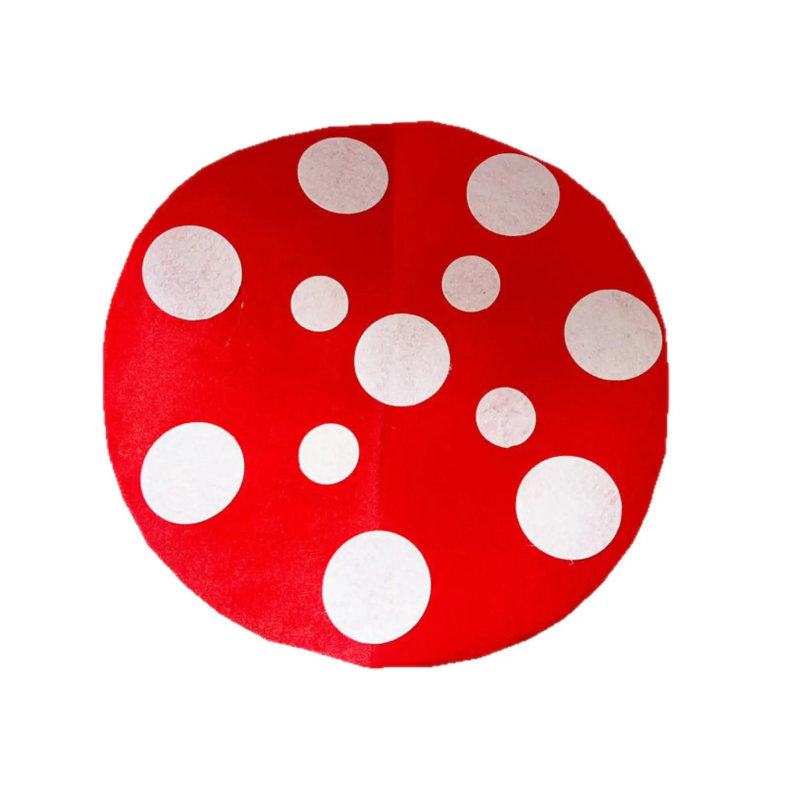 Soft Red Mushroom Hat with White Dots for Adult Cosplay Costume Party Photo Props Funniest Gift