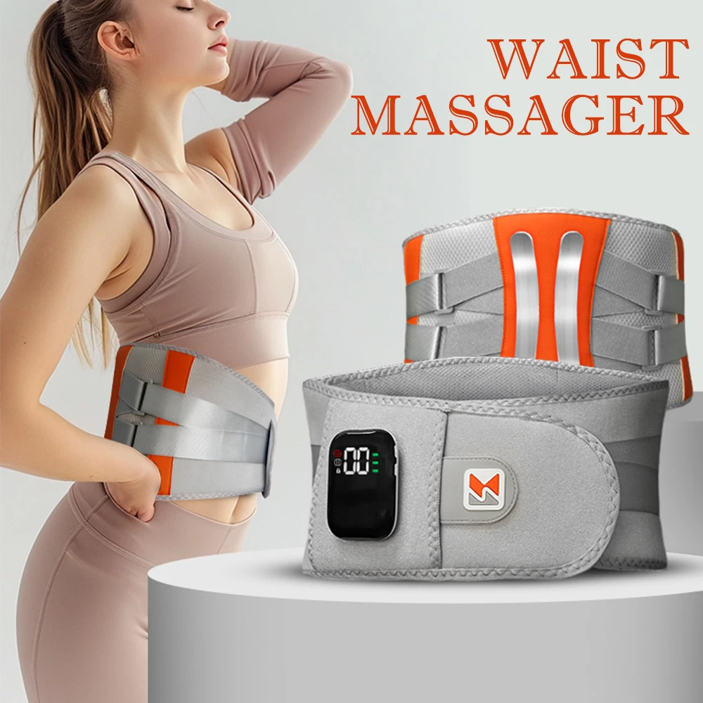 Electric Waist Massager Vibration Hot Compress Lumbar Brace Belt Heating Waist Massage Back Support Relax