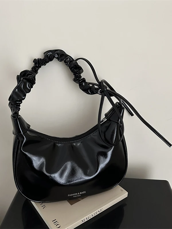 

Женская сумка Ele через плечо, новая коллекция осень-зима 2025, ретро-плиссированная сумка в корейском стиле, универсальная сумка на одно плечо