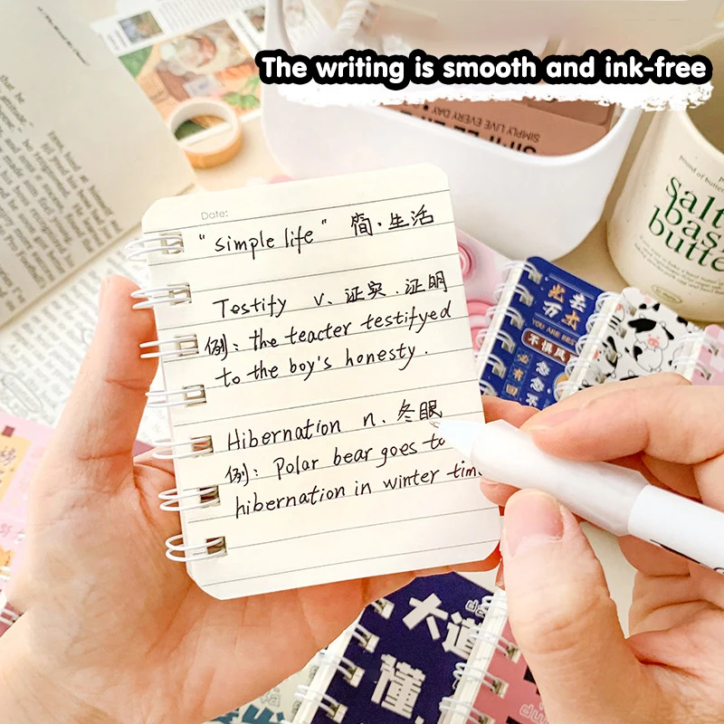 4pcs/Set  Notebook Kawaii Cartoon Pattern Kuromi Melody Portable A7 Coil Account Book Pocket Notepad Student Stationery